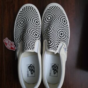 Vans Classic Slip-On Checkerboard Sneakers - Black & White